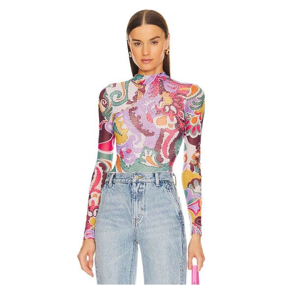 PatBo Daydreamer Beaded Bodysuit in Multi -NWT- Beautiful Beading MSRP $550 Sz M - Picture 2 of 6